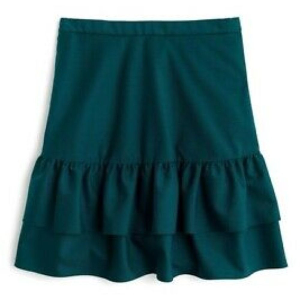 COPY - NEW ✨ J.CREW Emerald Wool Flannel Ruffle S…